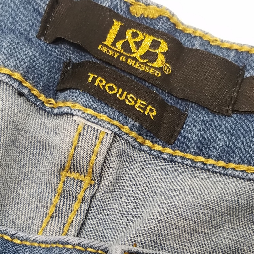 Lucky and Blessed L&B Teal Serape Plus Size Jeans - Picture 14 of 15